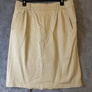 Laura‎ Scott Women's Midi Pencil Khaki Skirt Pockets Belt Loop Career Casual 10